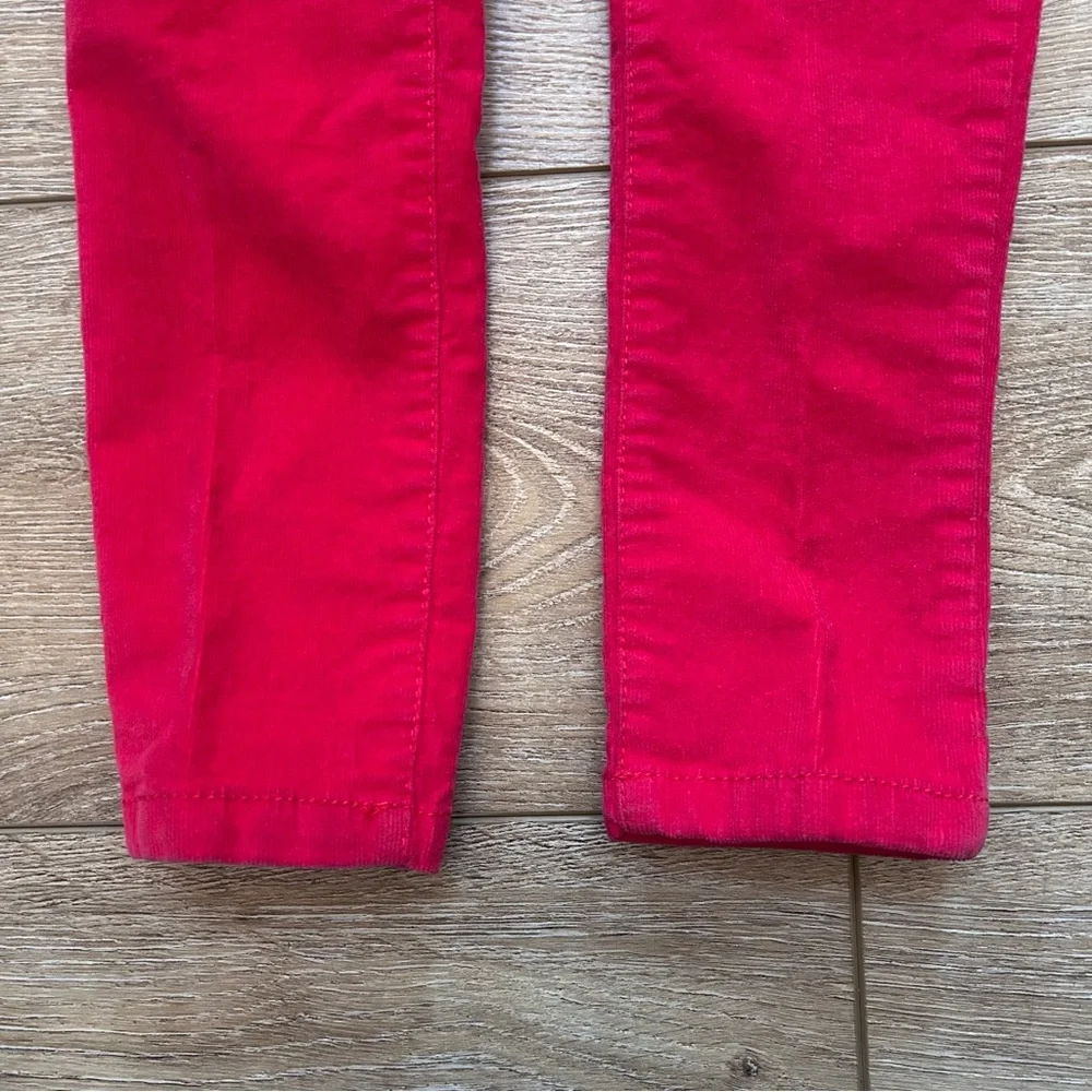 Mini Boden Red Corduroy Pants Unisex Sz 8Y Straight Leg Elastic Waist Holiday - Picture 4 of 6